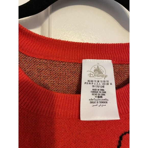 Disney Minnie Mouse Red & White Polka Dot Sweater 1X For Adults - Picture 5 of 6